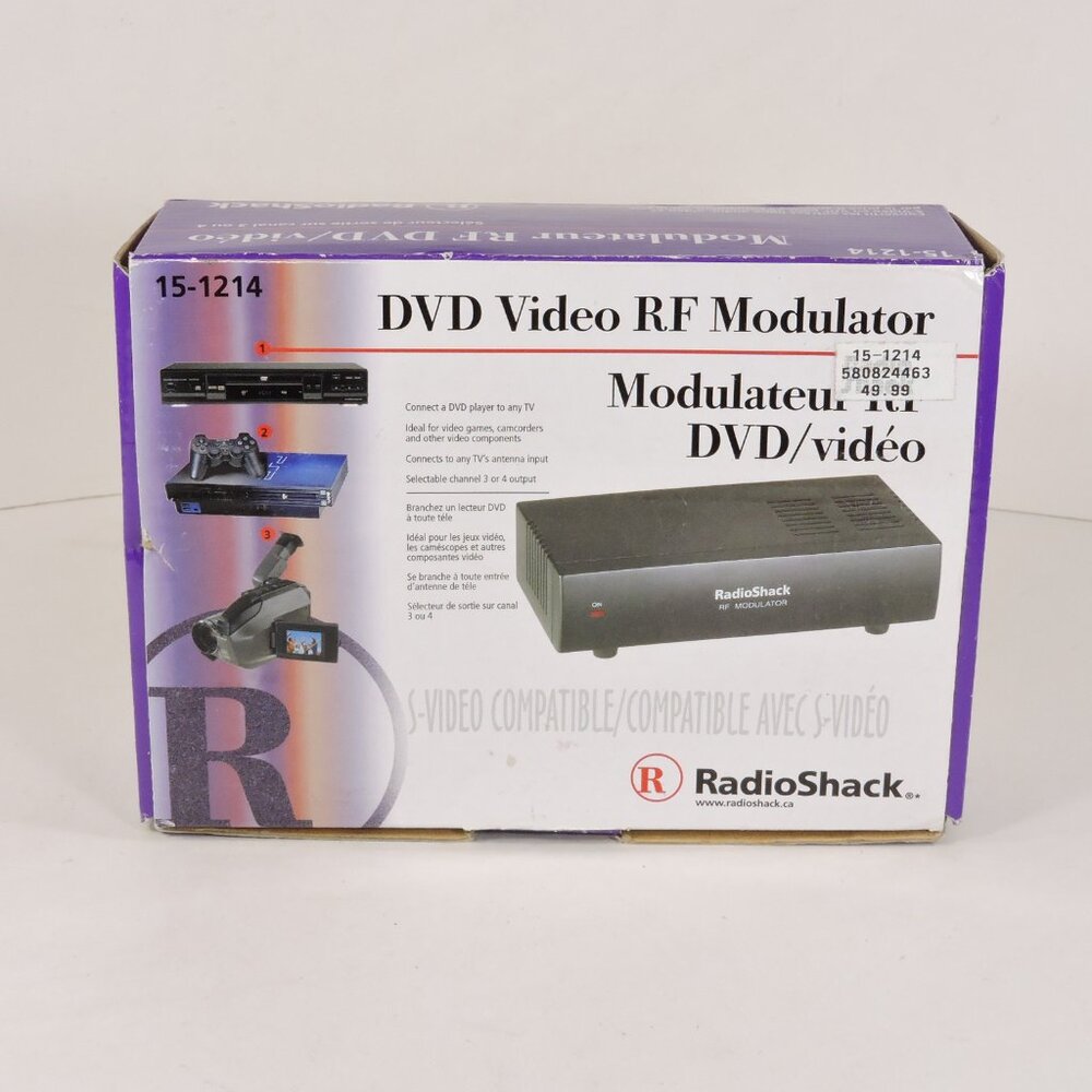 New Radio Shack RF Modulator (Vintage VHS or Video Game) To TV CH 3 /4) Working